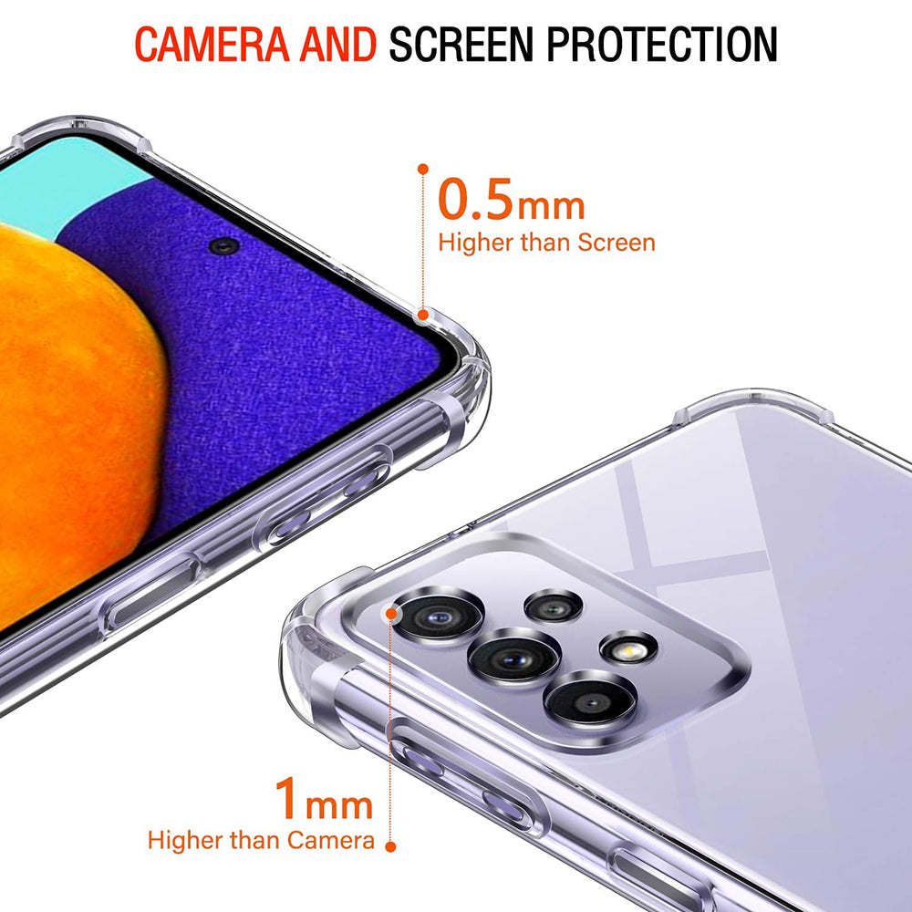 Coque pour Samsung Galaxy A52s 5G A528 / A52 5G A526 / A52 A525, Techsuit, Antichoc Claire, Transparente