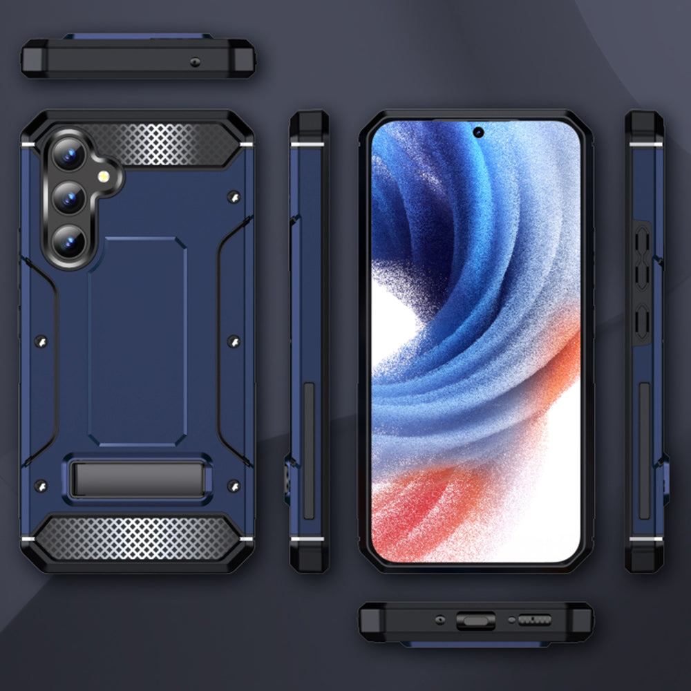Étui pour Samsung Galaxy A54 A546, Techsuit, Hybrid Armor avec support, Bleu