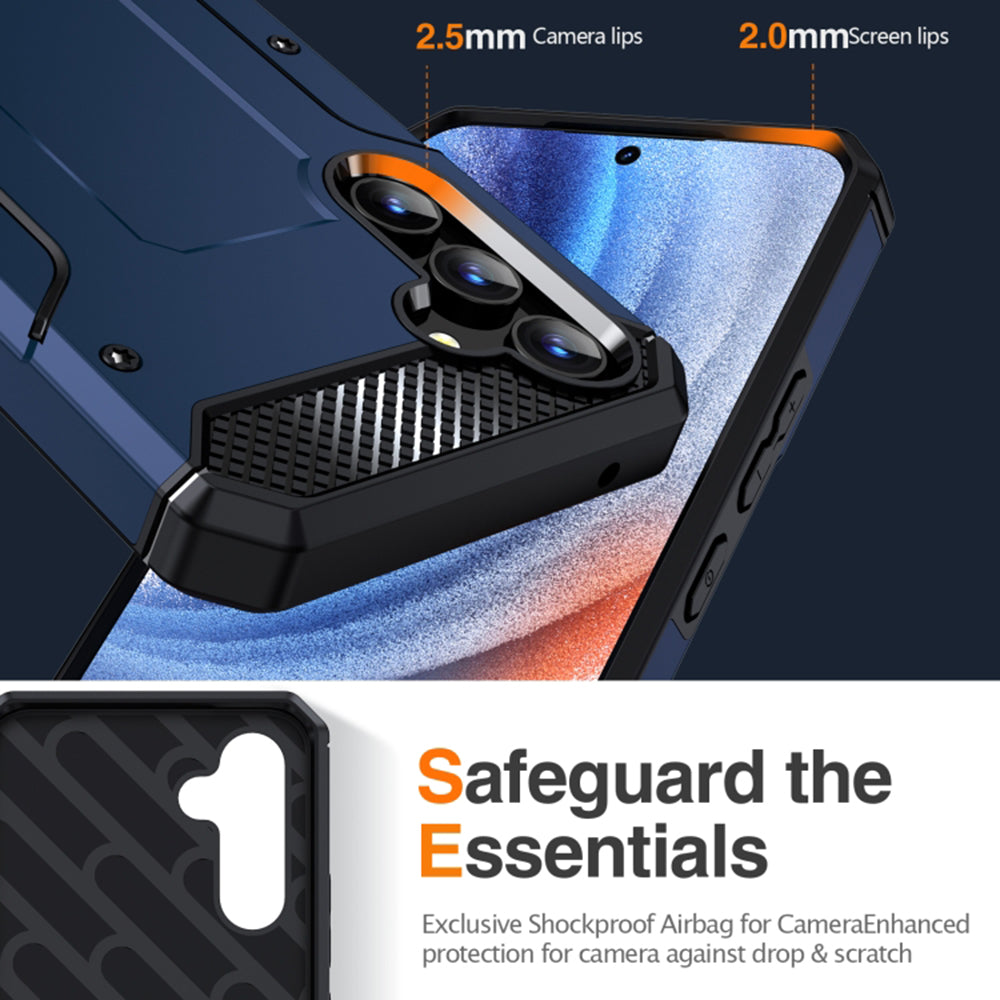 Étui pour Samsung Galaxy A54 A546, Techsuit, Hybrid Armor avec support, Bleu