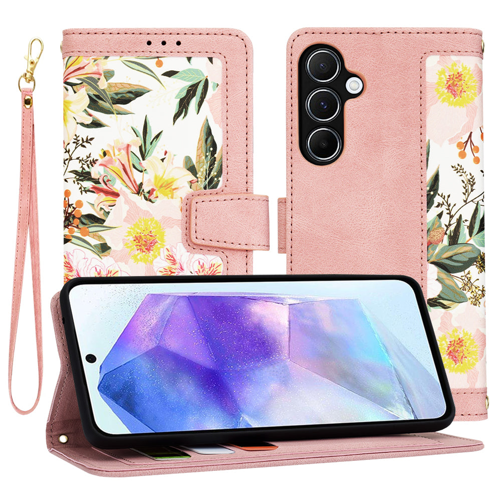 Coque pour Samsung Galaxy A55 5G A556, Techsuit, FlipCraft, Rose