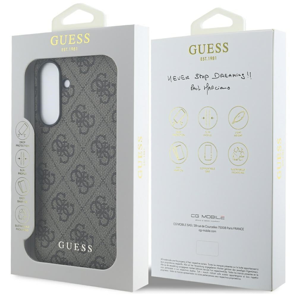 Étui pour Samsung Galaxy A56 A566, Guess, 4G Classic, Marron