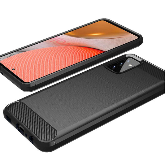 Hülle für Samsung Galaxy A72 A725 / A72 5G A726, Techsuit, Carbon, Schwarz