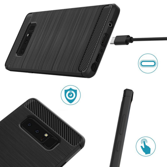 Hülle für Samsung Galaxy Note 8 N950, Techsuit, Carbon, Schwarz