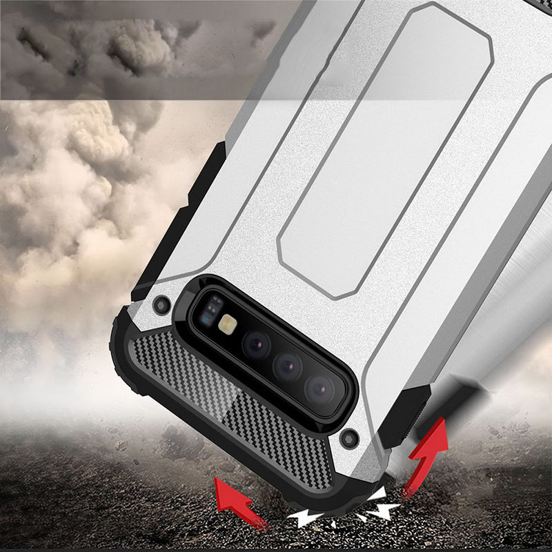 Coque pour Samsung Galaxy S10 G973, Techsuit, Hybrid Armor, Noire