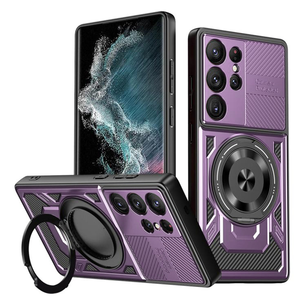 Coque pour Samsung Galaxy S22 Ultra 5G S908, Techsuit, RuggedCam, Violet