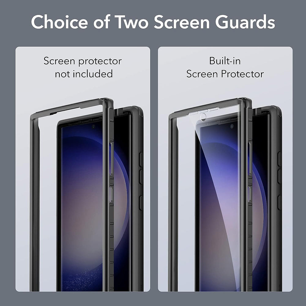Hülle für Samsung Galaxy S23 Ultra S918, ESR, Shock Armor Kickstand, Schwarz Transparent