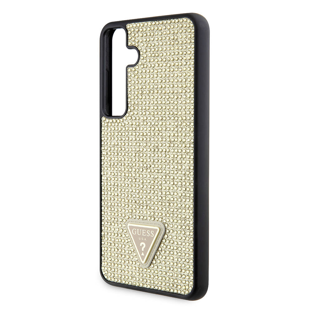 Hülle für Samsung Galaxy S24+ S926, Guess, Rhinestone Triangle Logo, Goldfarben