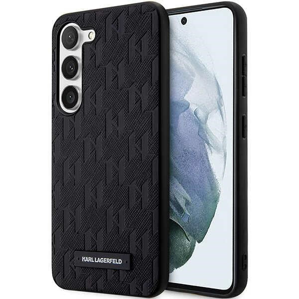 Étui pour Samsung Galaxy S24+ S926, Karl Lagerfeld, Saffiano Monogram Metal Logo, Noir