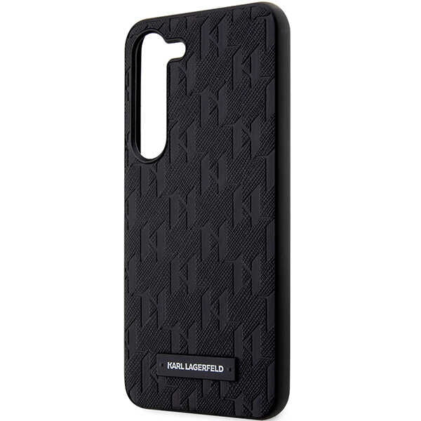 Étui pour Samsung Galaxy S24+ S926, Karl Lagerfeld, Saffiano Monogram Metal Logo, Noir