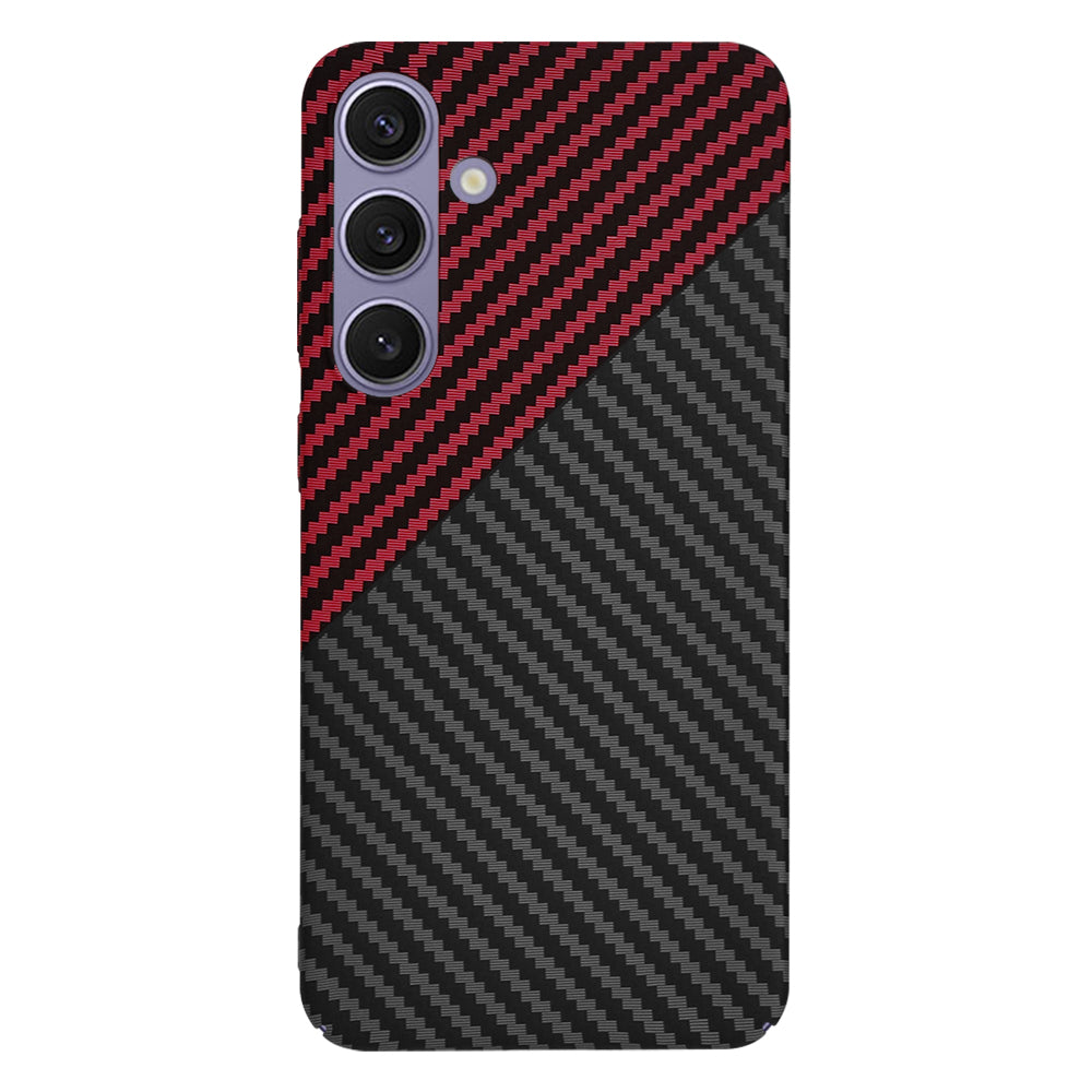Coque pour Samsung Galaxy S24+ S926, Techsuit, Carbonite FiberShell, Noir Rouge