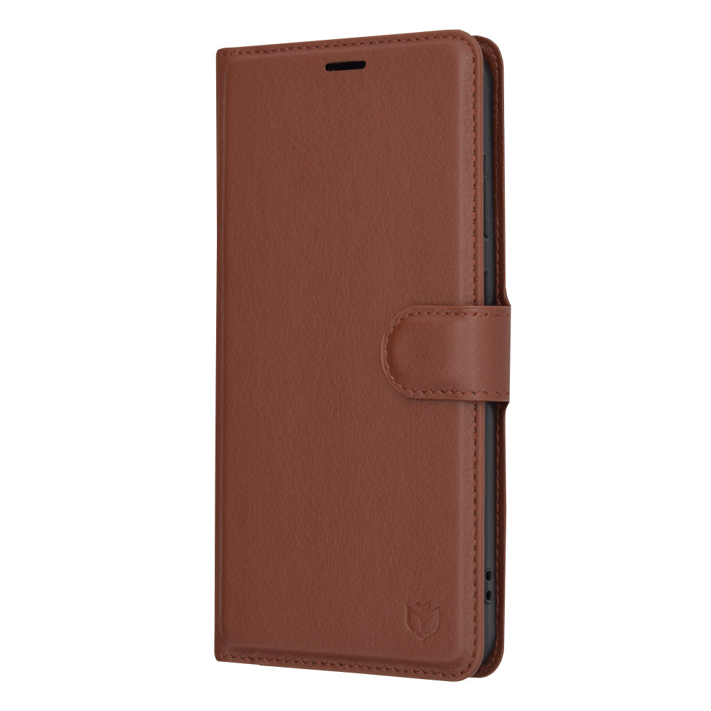 Coque pour Samsung Galaxy S24+ S926, Techsuit, Leather Folio, Marron
