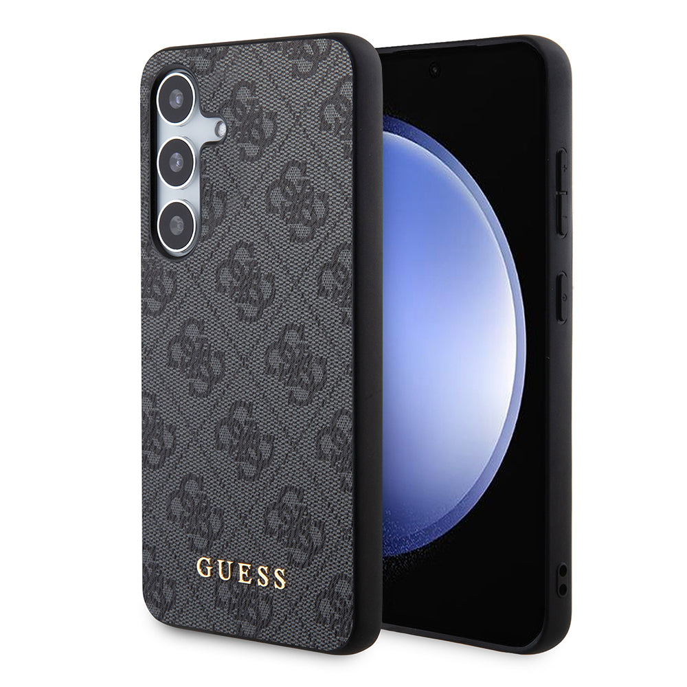 Étui pour Samsung Galaxy S24 S921, Guess, Logo Or Métal 4G, Noir