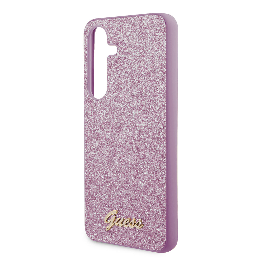 Étui pour Samsung Galaxy S24 S921, Guess, Glitter Script, Violet