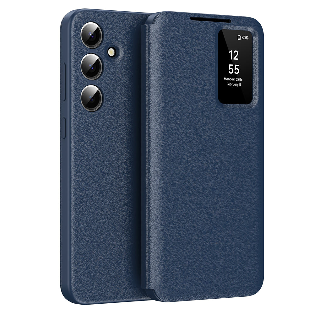 Coque pour Samsung Galaxy S24 S921, Techsuit, SmartView, Bleue