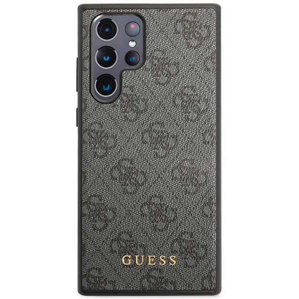 Hülle für Samsung Galaxy S24 Ultra S928, Guess, 4G Metal Gold Logo, Schwarz