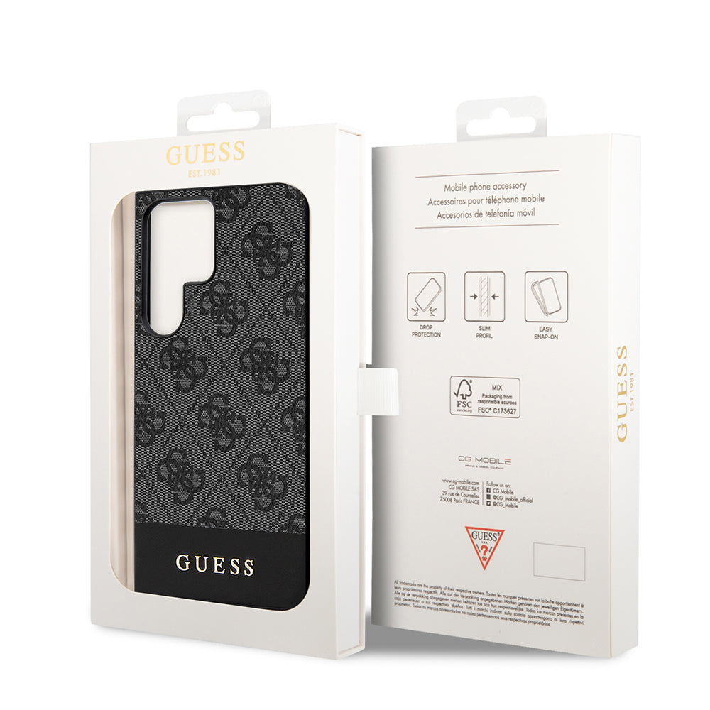 Étui pour Samsung Galaxy S24 Ultra S928, Guess, 4G Stripe, Noir