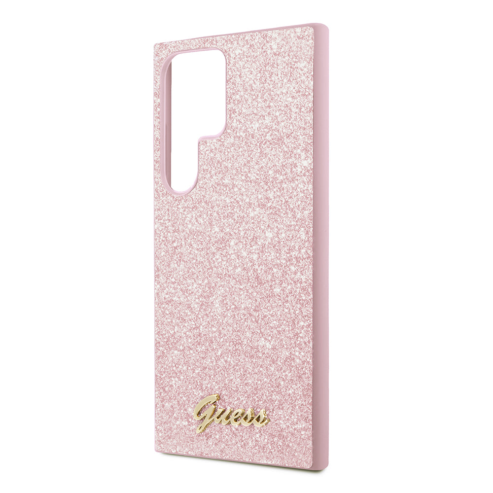 Étui pour Samsung Galaxy S24 Ultra S928, Guess, Glitter Script, Doré