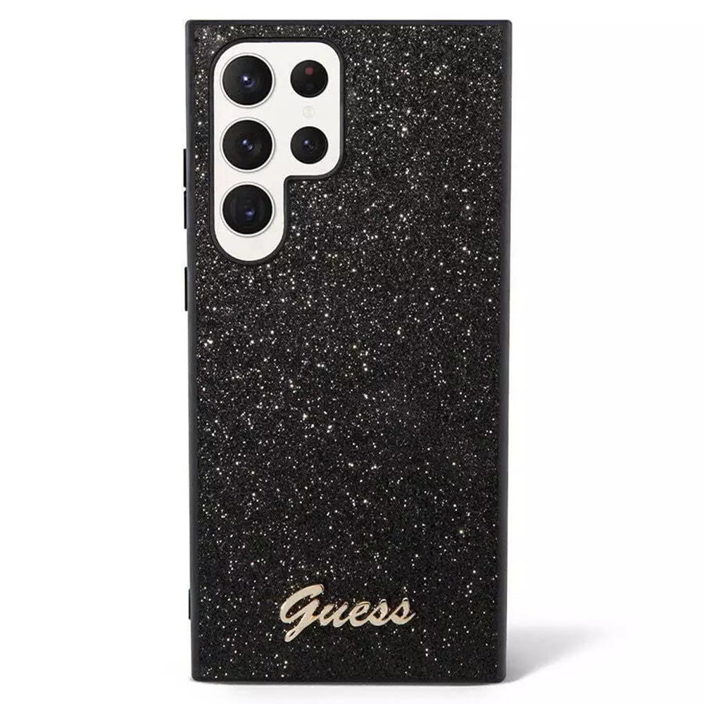 Case for Samsung Galaxy S24 Ultra S928, Guess, Glitter Script, Black
