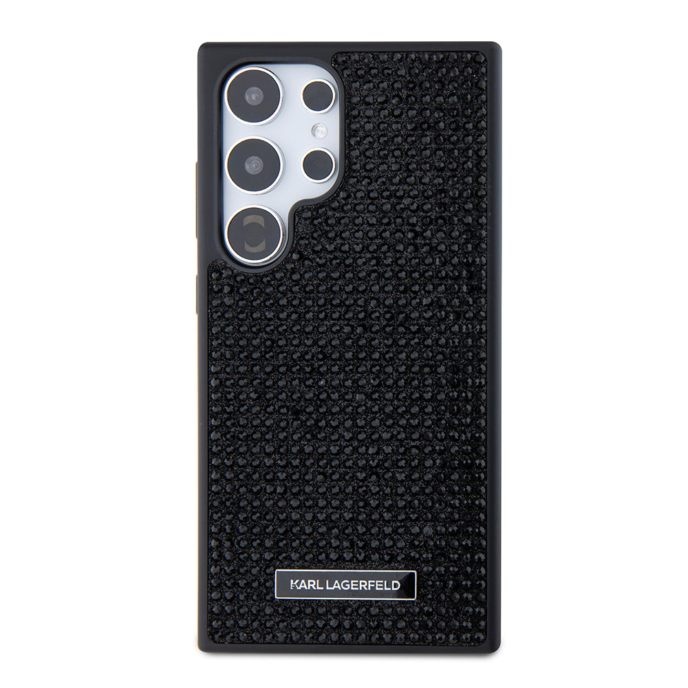 Case for Samsung Galaxy S24 Ultra S928, Karl Lagerfeld, Rhinestone Metal Plate, Black