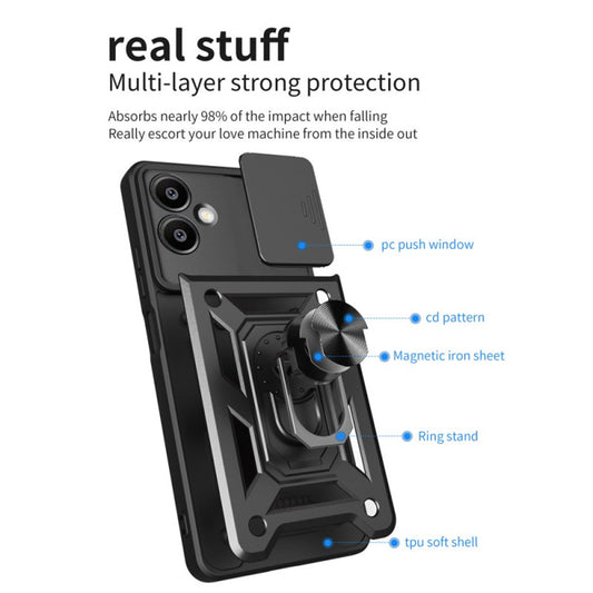 Coque pour Samsung Galaxy S25 Edge S937, Techsuit, CamShield, Noire