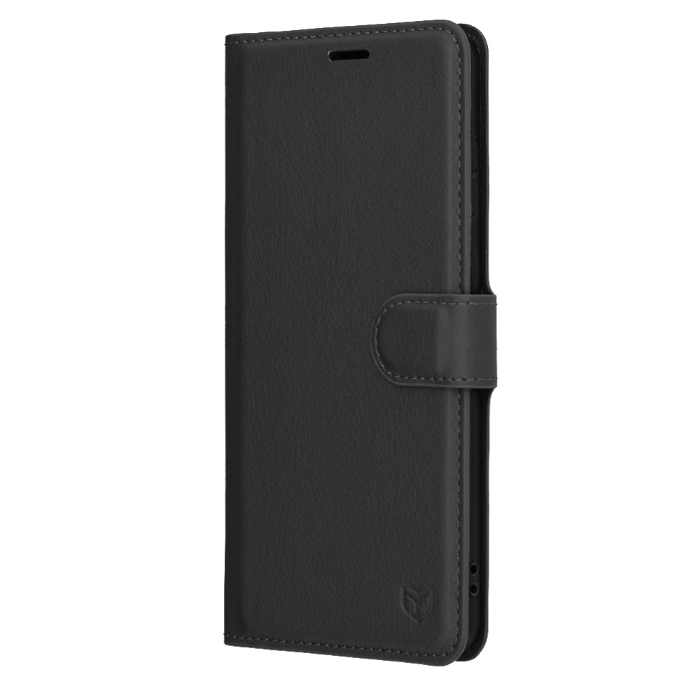 Coque pour Samsung Galaxy S25 Edge S937, Techsuit, Leather Folio, Noire