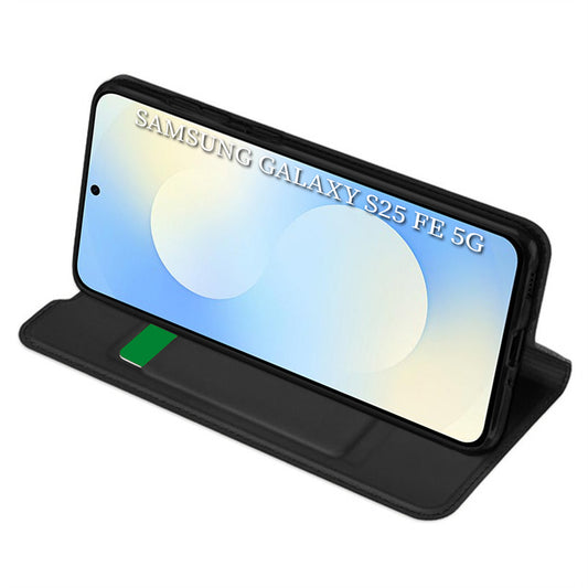 Coque pour Samsung Galaxy S25 FE, Techsuit, Magskin Book, Noire