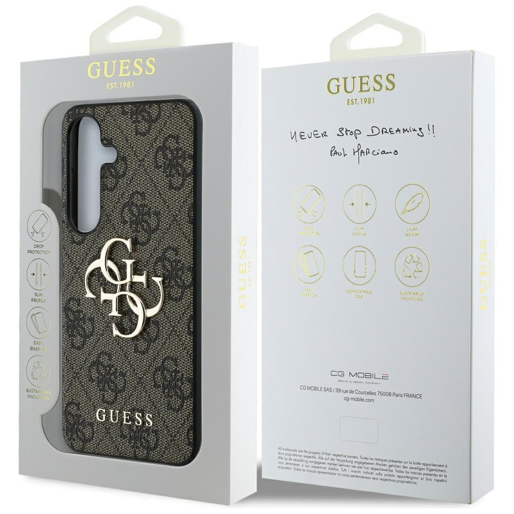 Étui pour Samsung Galaxy S25+ S936, Guess, 4G Big Logo, Marron