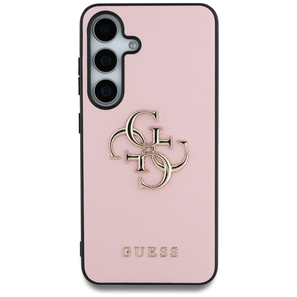 Hülle für Samsung Galaxy S25+ S936, Guess, 4G Grained Big and Classic Logo, Rosa