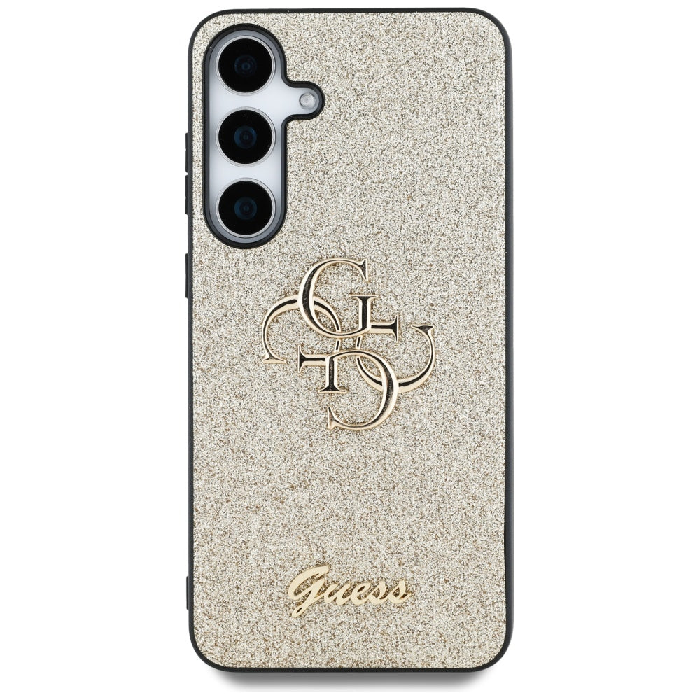 Hülle für Samsung Galaxy S25+ S936, Guess, Glitter Big 4G Script, Gold
