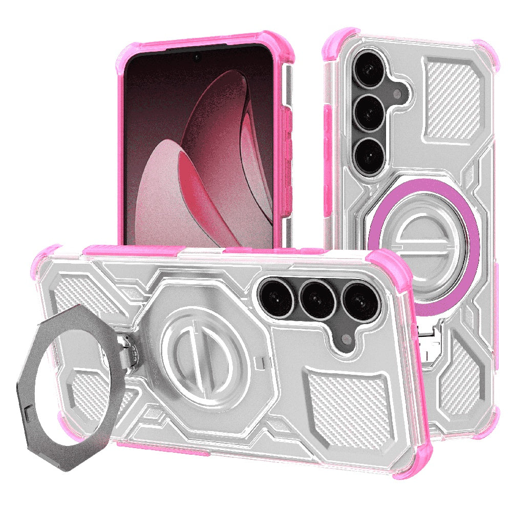 Coque pour Samsung Galaxy S25+ S936, Techsuit, Carbon Shield Pro, Rose