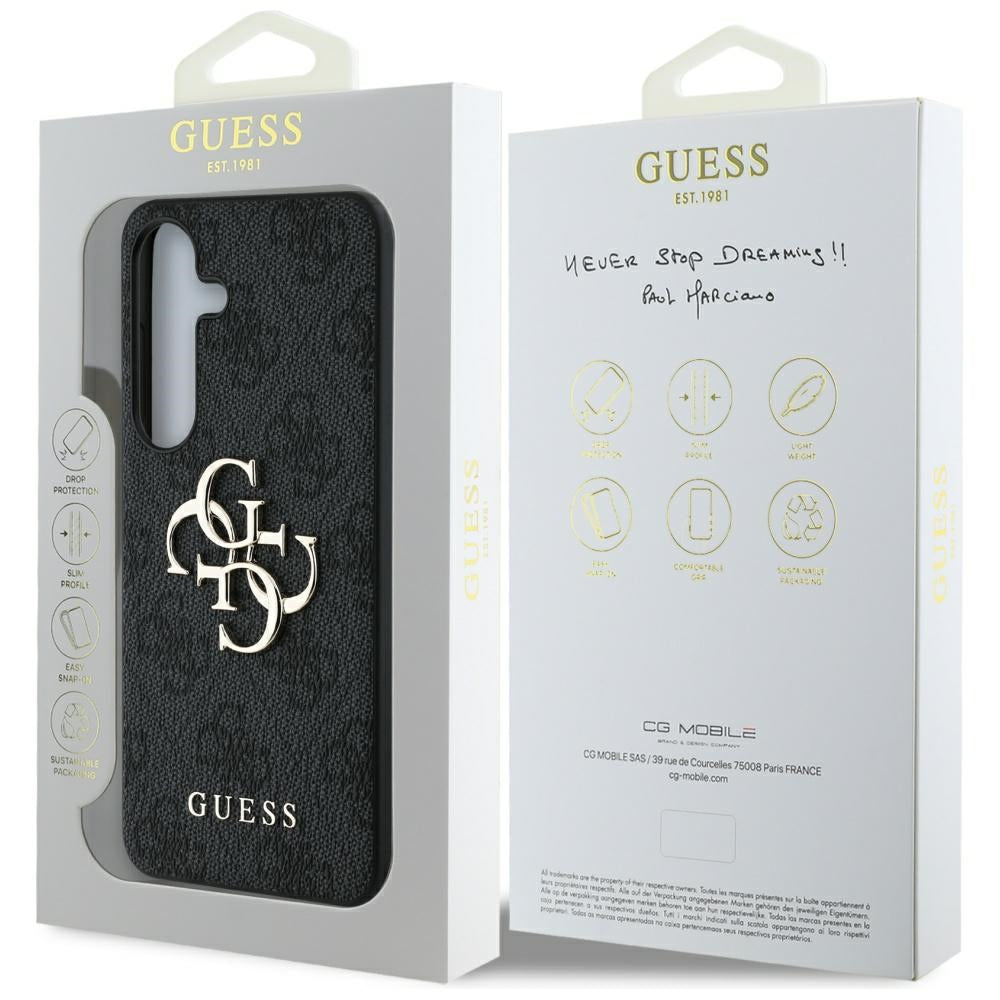 Étui pour Samsung Galaxy S25 S931, Guess, 4G Big Logo, Noir