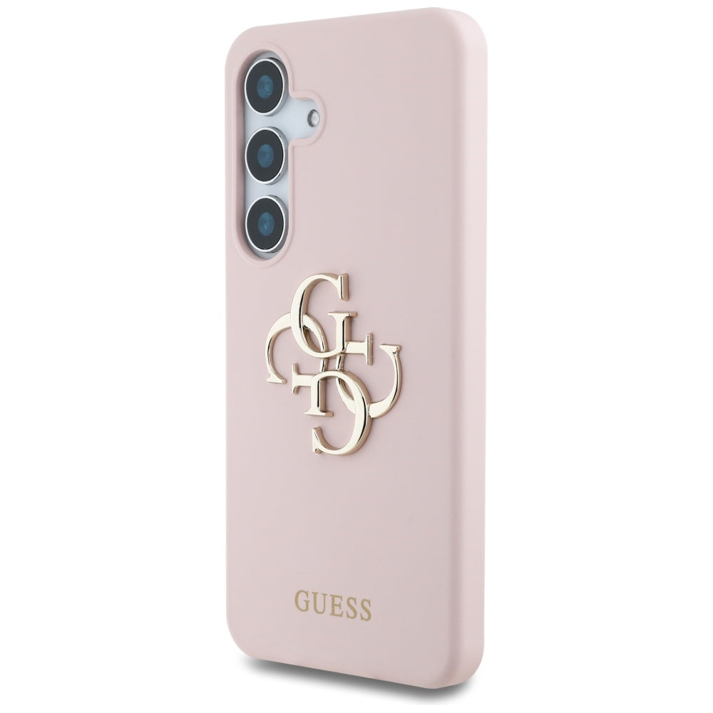 Case for Samsung Galaxy S25 Ultra S938, Guess, 4G Grained Big and Classic Logo, Pink