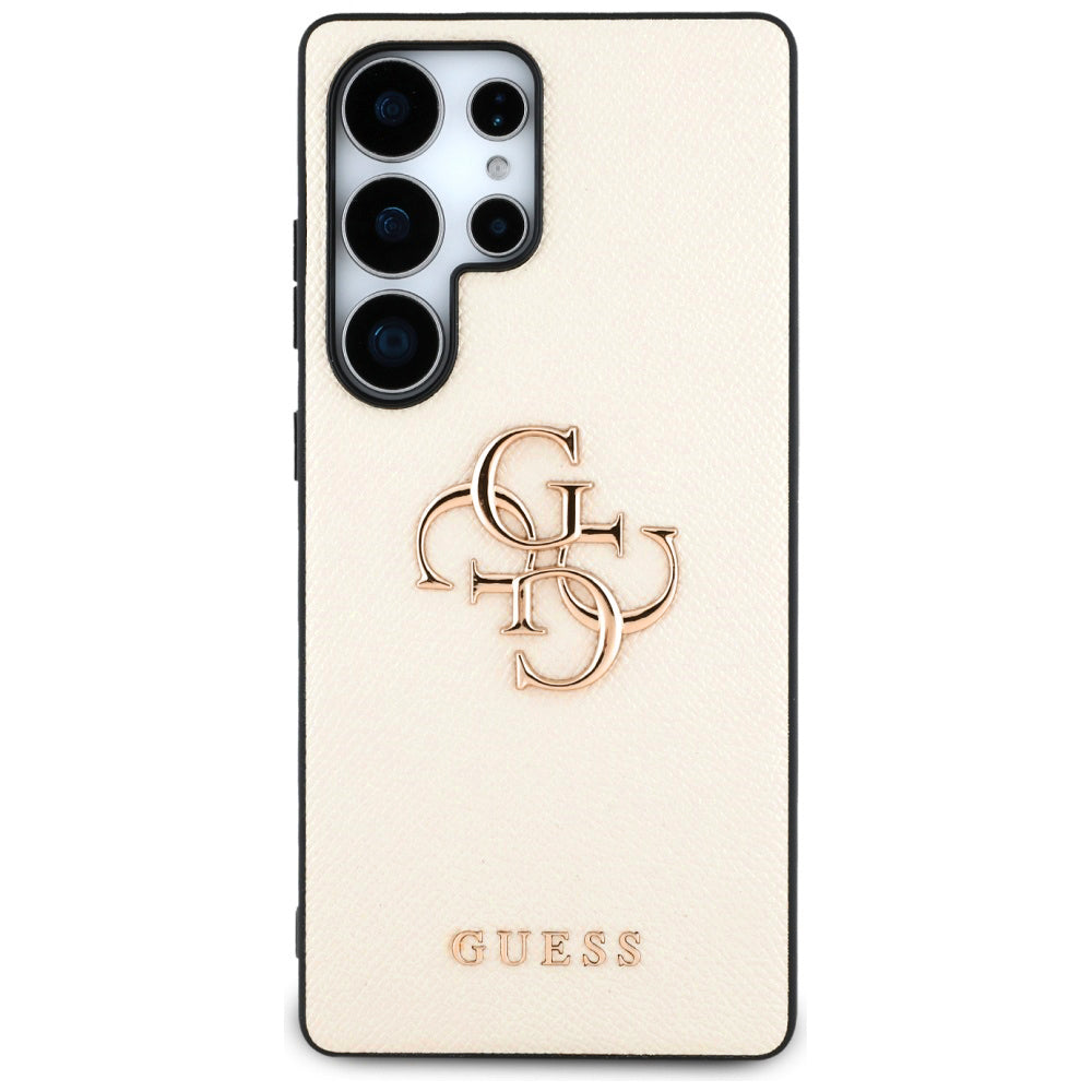 Hülle für Samsung Galaxy S25 Ultra S938, Guess, 4G Grained Big and Classic Logo, Beige