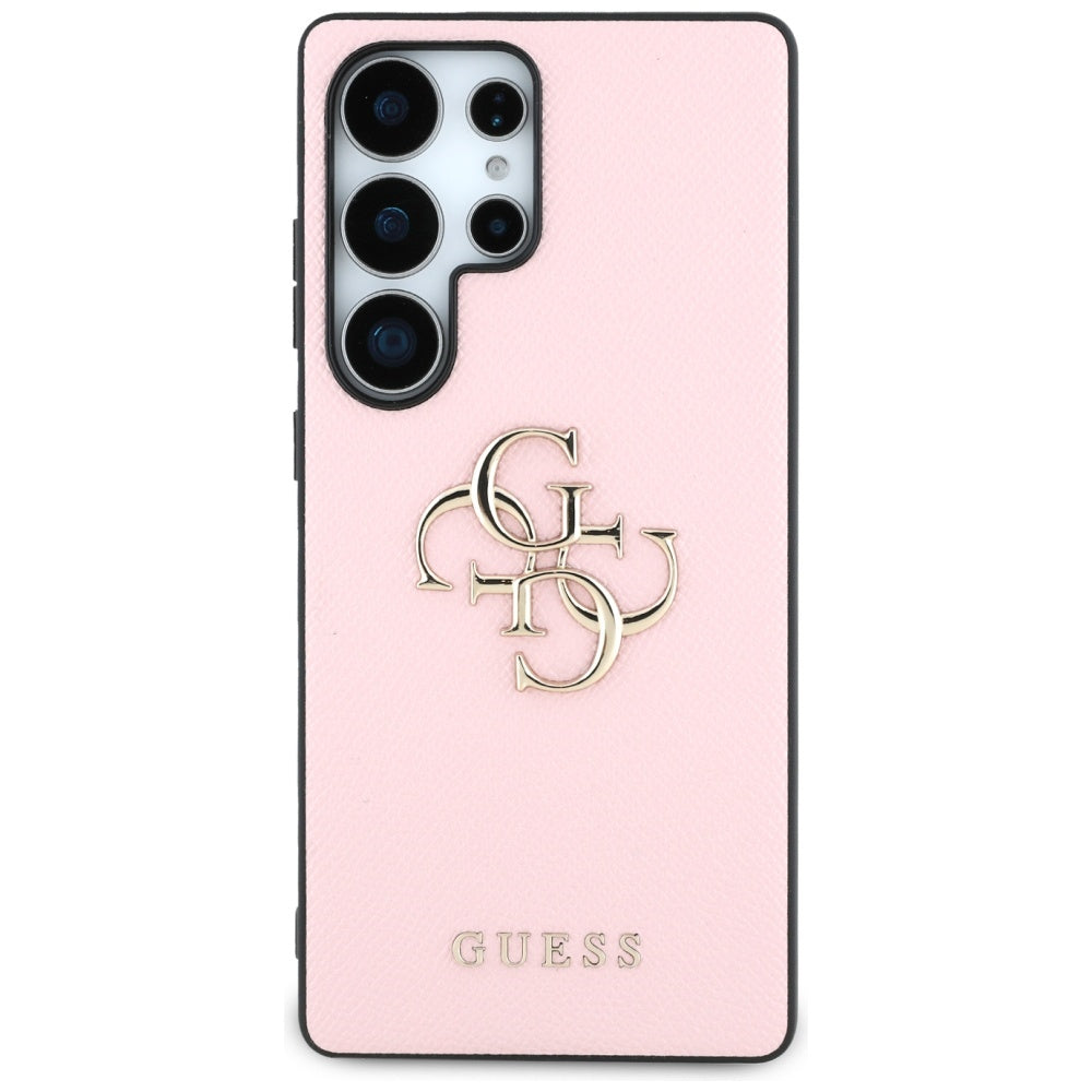 Hülle für Samsung Galaxy S25 Ultra S938, Guess, 4G Grained Big and Classic Logo, Rosa