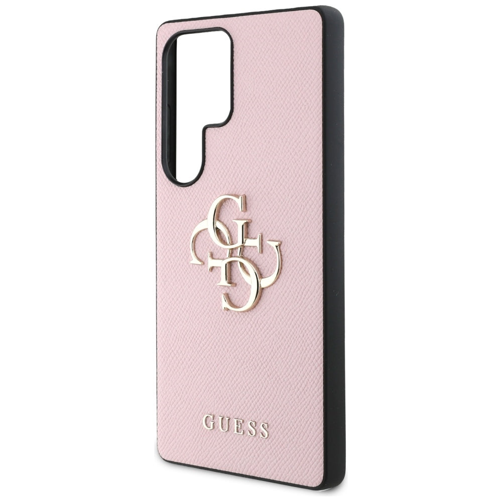 Hülle für Samsung Galaxy S25 Ultra S938, Guess, 4G Grained Big and Classic Logo, Rosa