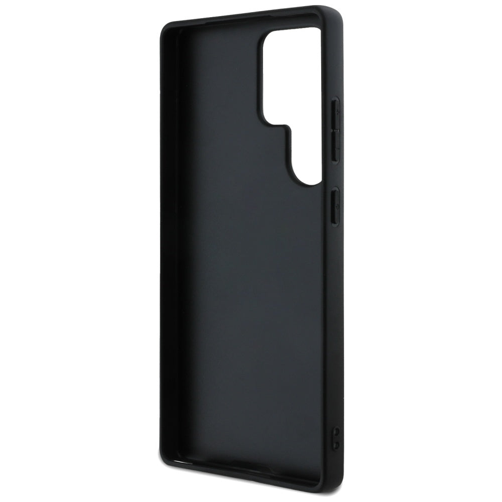 Housse pour Samsung Galaxy S25 Ultra S938, Guess, Grained Hot Stamp 4G Triangle, Noire