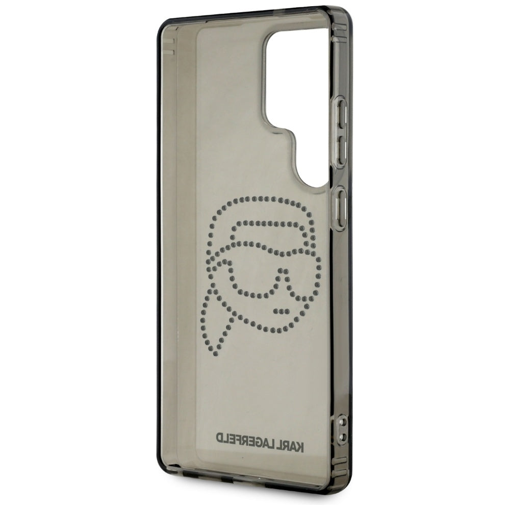 Hülle für Samsung Galaxy S25 Ultra S938, Karl Lagerfeld, IML Rhinestones Karl's Head, Schwarz