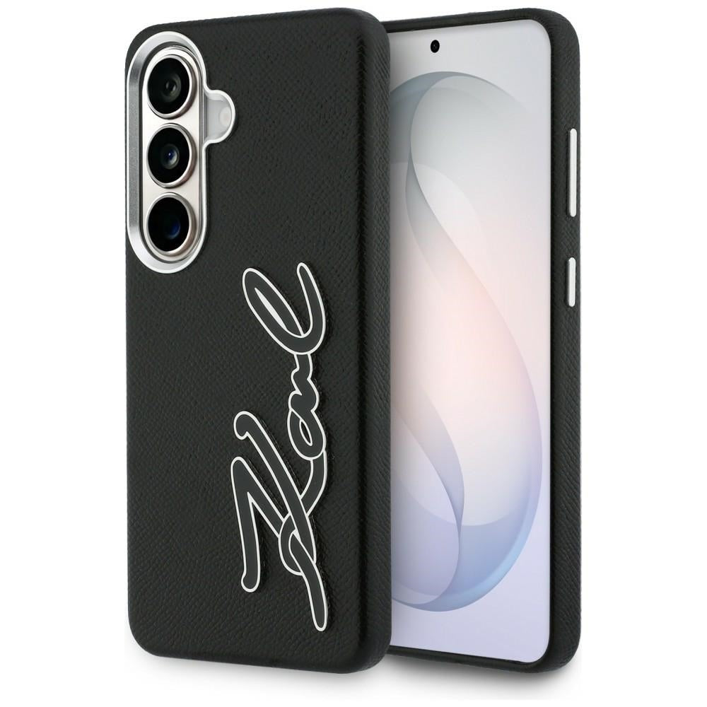 Étui pour Samsung Galaxy S26 S942, Karl Lagerfeld, Logo Signature en Résine, Noir