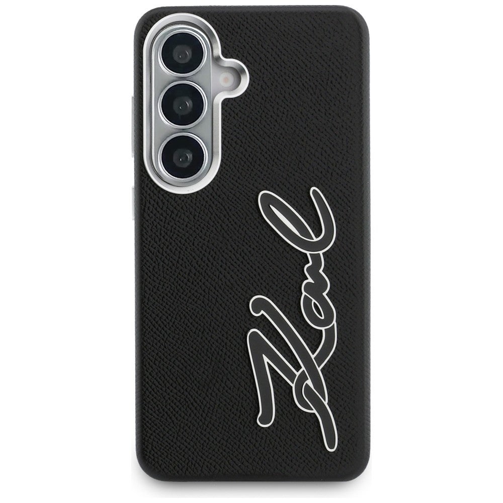 Étui pour Samsung Galaxy S26 S942, Karl Lagerfeld, Logo Signature en Résine, Noir