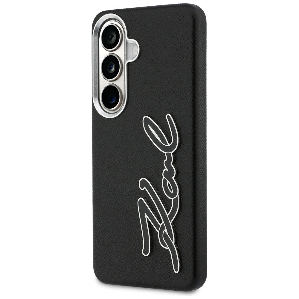 Étui pour Samsung Galaxy S26 S942, Karl Lagerfeld, Logo Signature en Résine, Noir