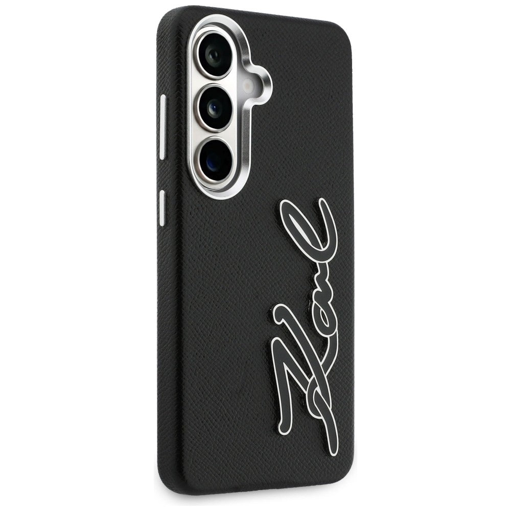 Étui pour Samsung Galaxy S26 S942, Karl Lagerfeld, Logo Signature en Résine, Noir