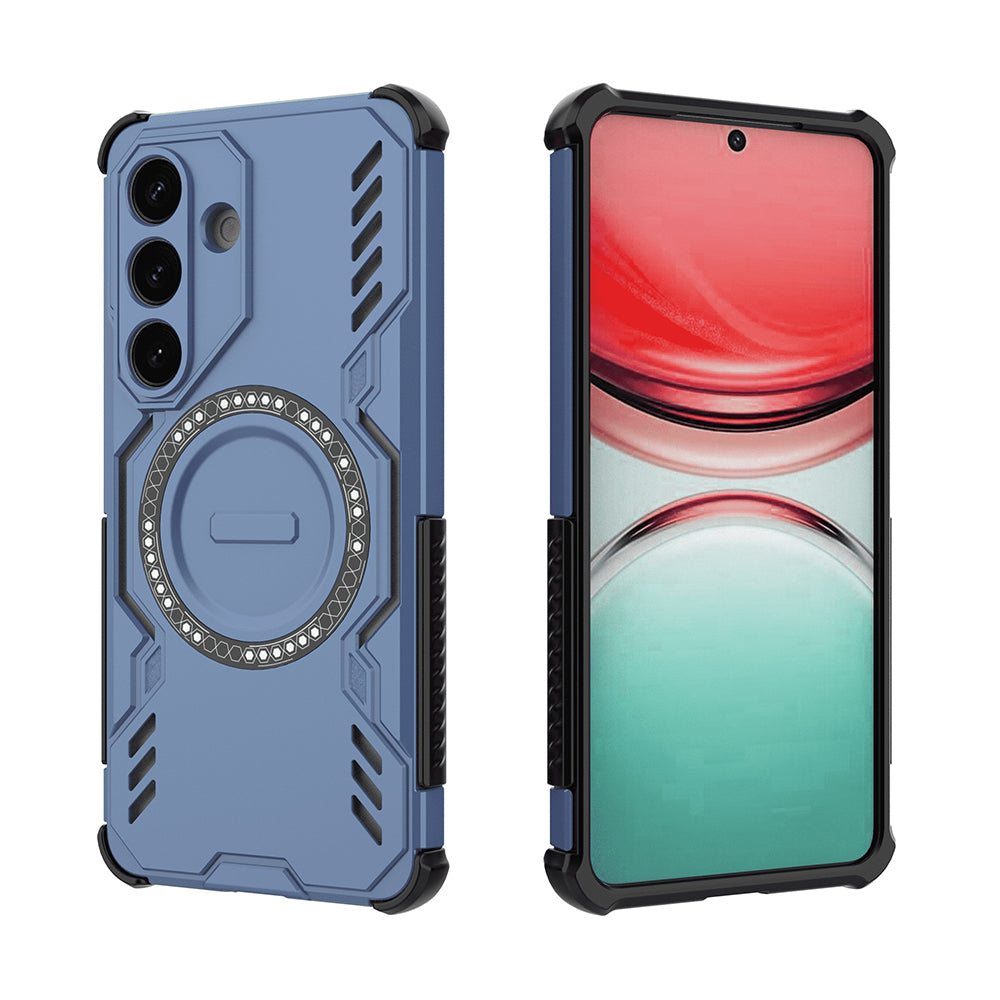 Coque MagSafe pour Samsung Galaxy S26 S942, Techsuit, ArmorMag, Bleue