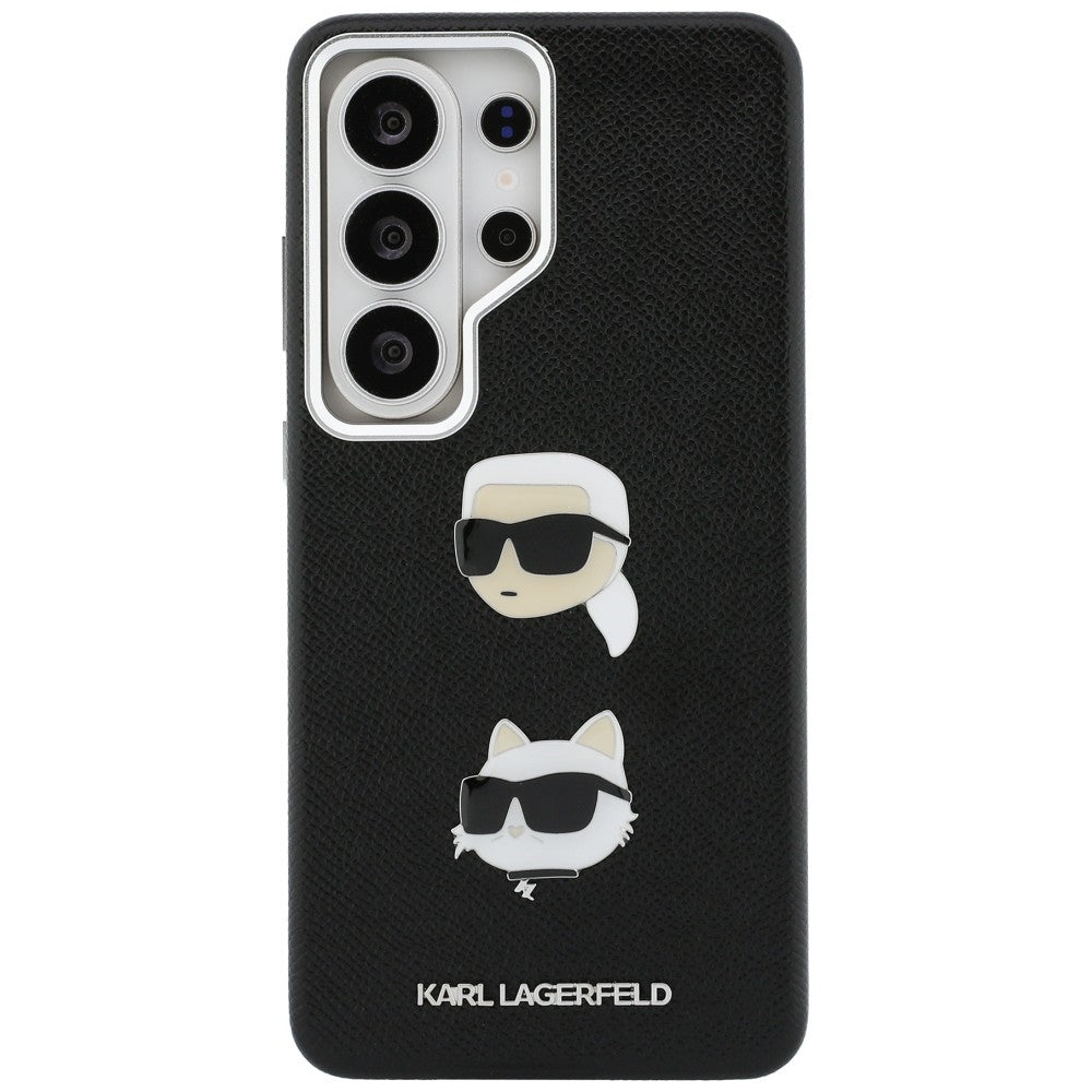 Case for Samsung Galaxy S26 Ultra S948, Karl Lagerfeld, Saffiano Karl & Choupette's Head Pin, Black