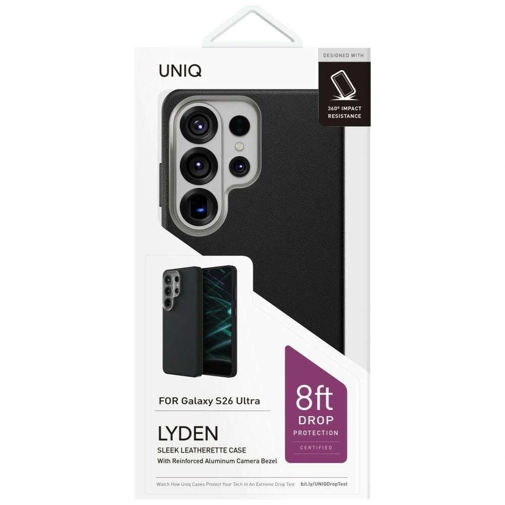 Étui pour Samsung Galaxy S26 Ultra S948, UNIQ, Lyden Leatherette, Noir