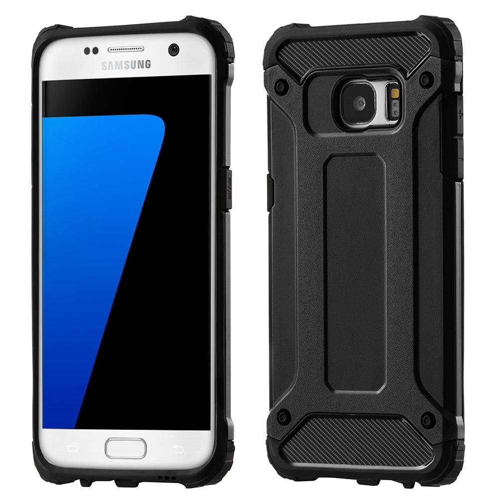 Coque pour Samsung Galaxy S7 G930, Techsuit, Hybrid Armor, Noire