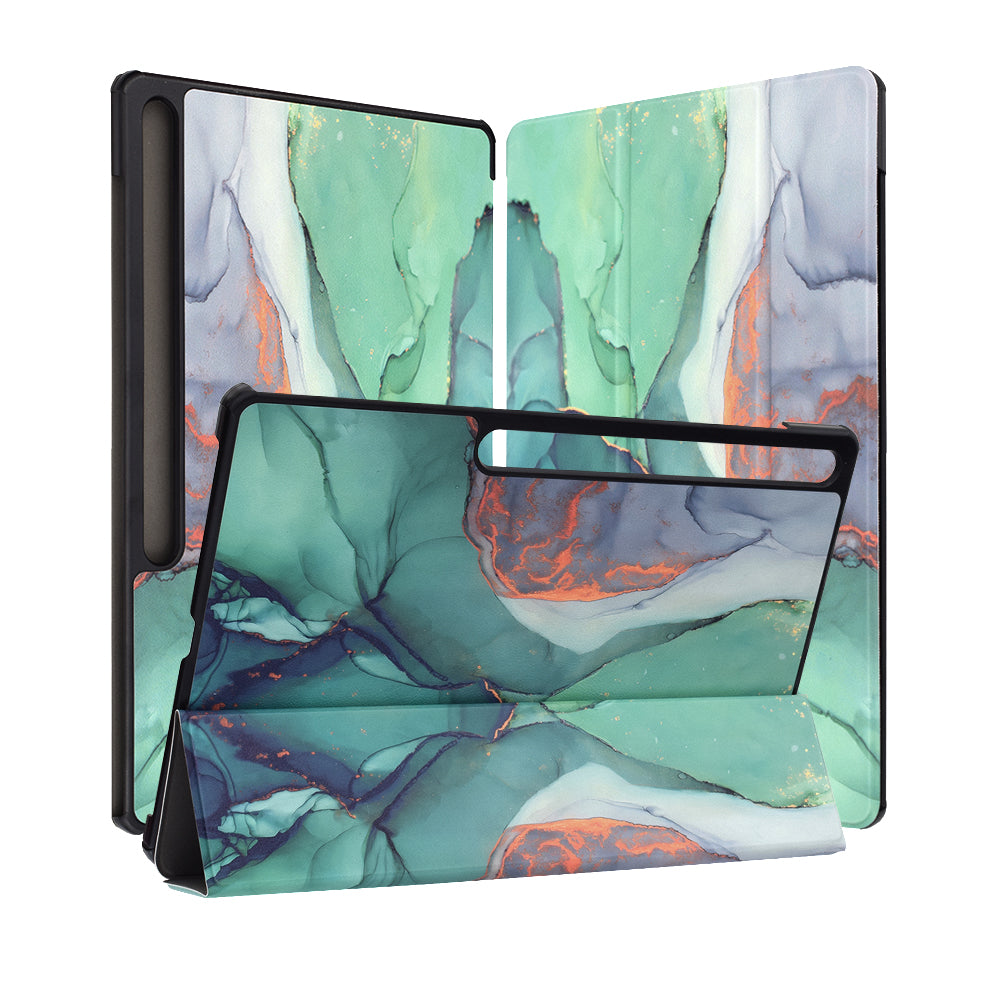 Coque pour Samsung Galaxy Tab S10 FE+, Techsuit, FoldPro Green Time, Multicolore