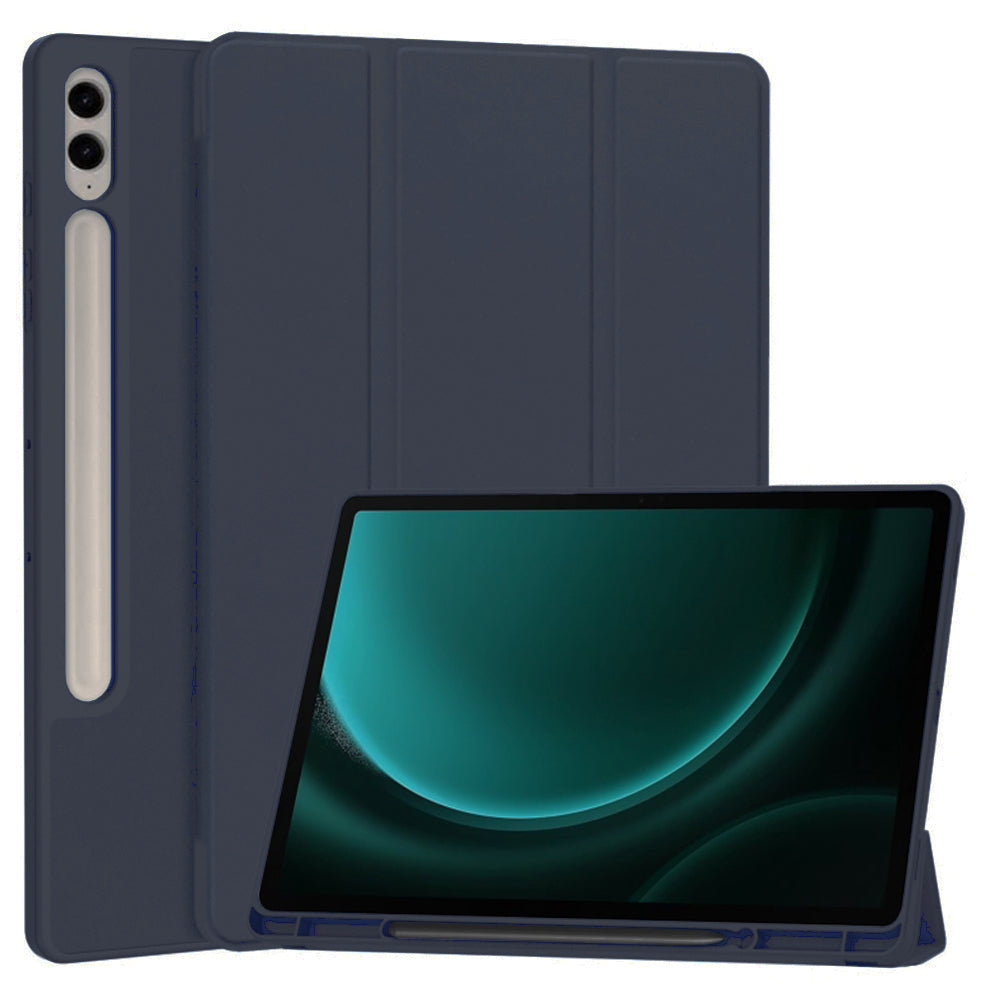 Housse pour Samsung Galaxy Tab S9 FE+, Techsuit, Flex Trifold, Bleu marine
