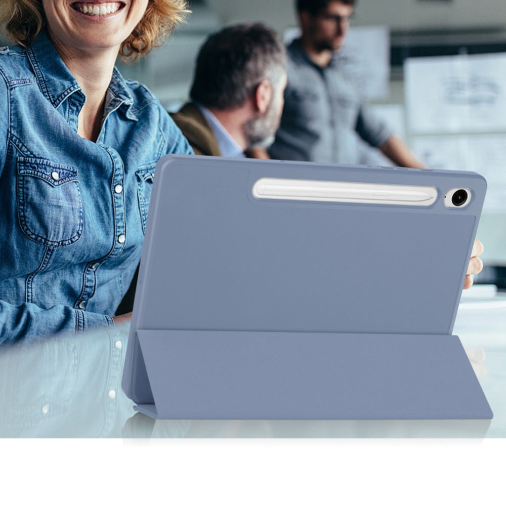 Housse pour Samsung Galaxy Tab S9 FE / Tab S9 / Tab S10 FE, Techsuit, Flex Trifold, Bleu marine