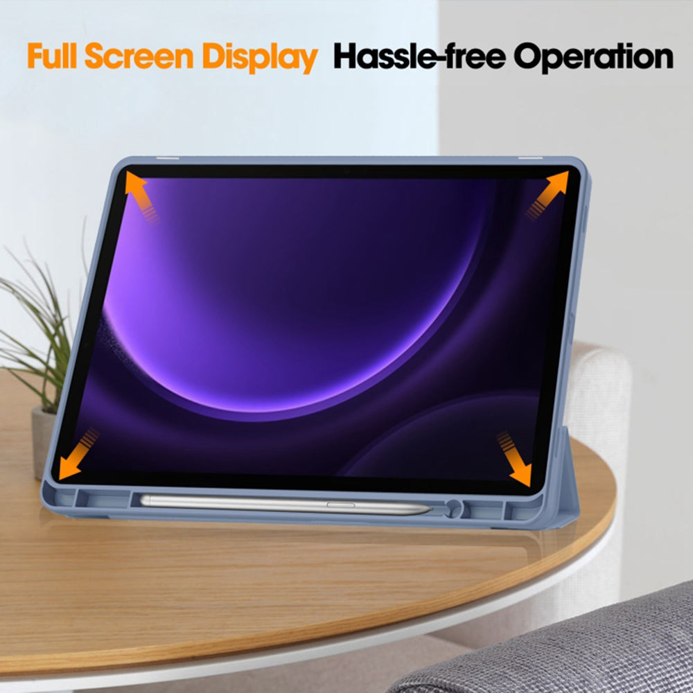 Housse pour Samsung Galaxy Tab S9 FE / Tab S9 / Tab S10 FE, Techsuit, Flex Trifold, Violet