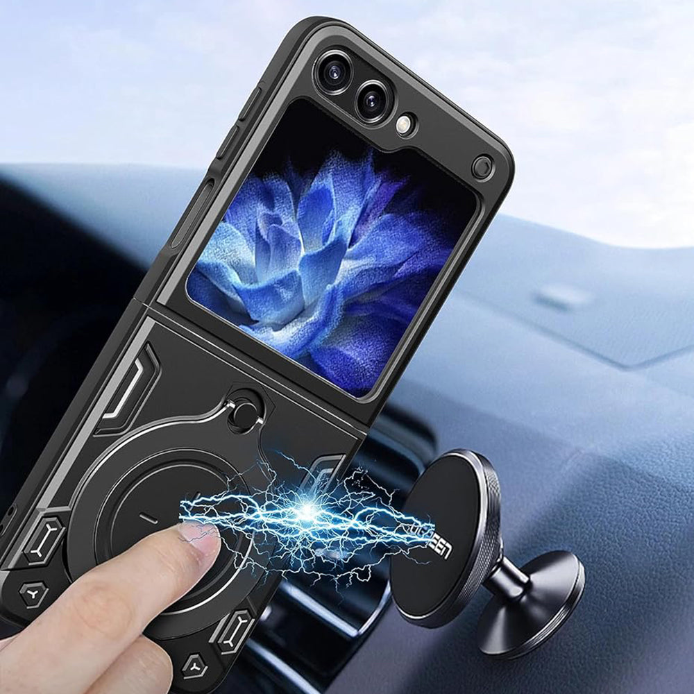 Coque pour Samsung Galaxy Z Flip7 FE F761 / Z Flip6 F741, Techsuit, CamGuard Pro, Noire